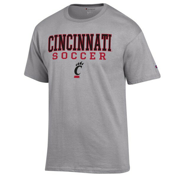 ԥ  T ȥåץ Cincinnati Bearcats Champion Soccer Stack Logo Powerblend TShirt Gray