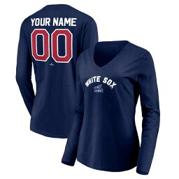 ファナティクス レディース Tシャツ トップス Chicago White Sox Fanatics Branded Women's Cooperstown Collection Personalized Winning Streak Long Sleeve VNeck TShirt Navy