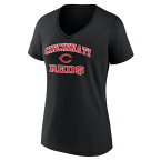 ファナティクス レディース Tシャツ トップス Cincinnati Reds Fanatics Branded Women's Heart and Soul VNeck TShirt Black