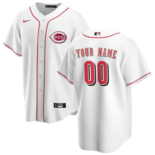 ナイキ メンズ ユニフォーム トップス Cincinnati Reds Nike Home Replica Custom Jersey White