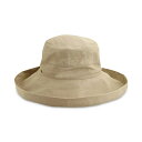 スカラ レディース 帽子 アクセサリー Cotton Big Brim With Inner Drawstring Taupe