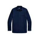 【送料無料】 ラルフローレン メンズ シャツ トップス CLASSIC FIT HERRINGBONE CHINO WORKSHIRT Navy blue