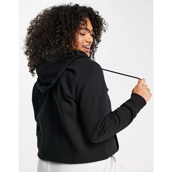 アディダスオリジナルス レディース パーカー・スウェットシャツ アウター adidas Originals Plus essential hoodie with central logo in black Black