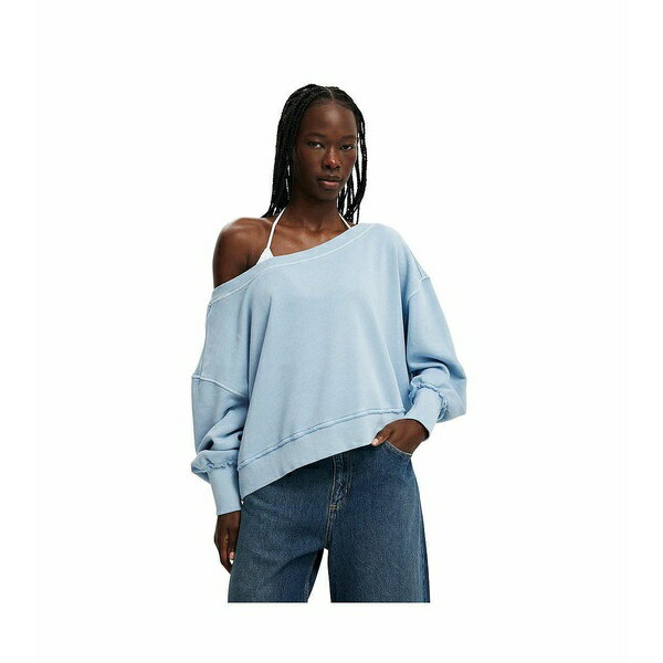 コットンオン レディース パーカー・スウェットシャツ アウター Women's Off Shoulder Sweatshirt Wash..