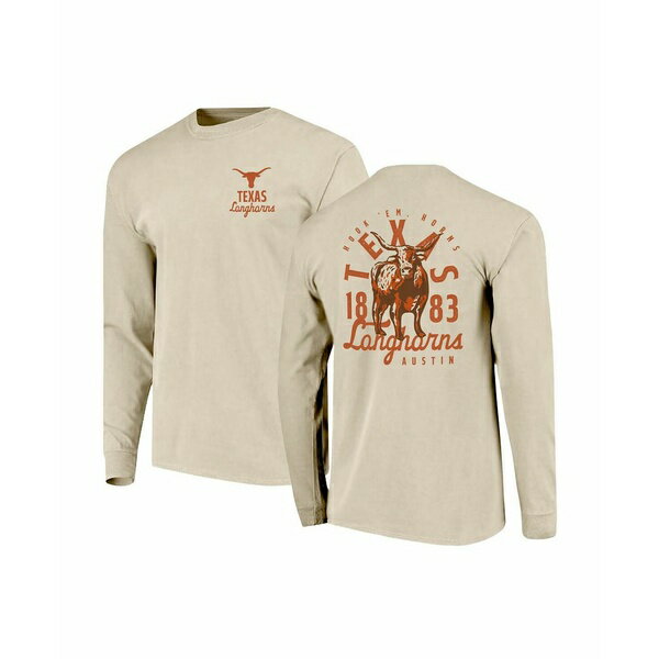 イメージワン メンズ Tシャツ トップス Men's Natural Texas Longhorns Comfort Colors Mascot Overlay Long Sleeve T-Shirt Natural
