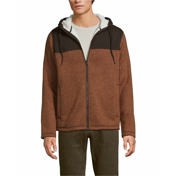 ランズエンド メンズ ジャケット＆ブルゾン アウター Men's Sweater Fleece Mixed Media Full Zip Jack..