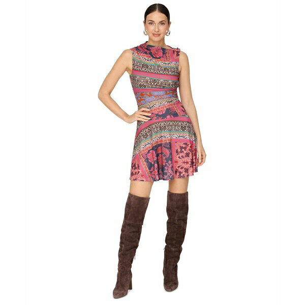 アベックレフィレ レディース ワンピース トップス Women's Sleeveless Asymmetrical Mini Dress Spice..