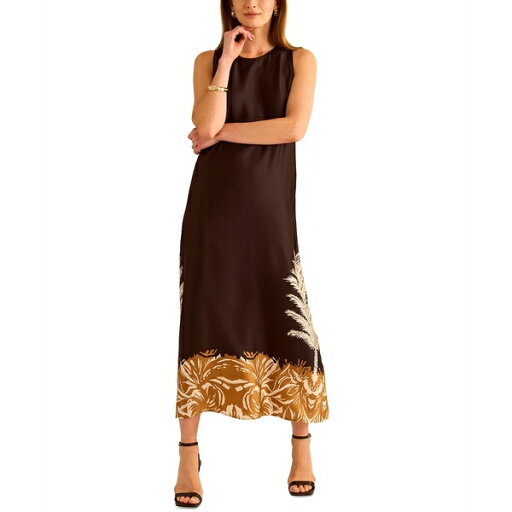 ヴィンスカムート レディース ワンピース トップス Women's Sleeveless Back-Slit A-Line Dress Rich Black ヴィンスカムート レディース ワンピース トップス Women's Sleeveless Back-Slit A-Line Dress Rich Black