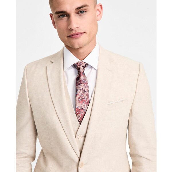 バースリー メンズ ジャケット＆ブルゾン アウター Men's Slim-Fit Linen Suit Jacket, Exclusively at Macy's Natural