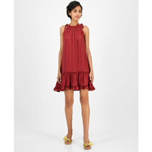 ロビービー レディース ワンピース トップス Women's Tiered-Ruffle-Trim A-Line Sleeveless Dress Terracotta ロビービー レディース ワンピース トップス Women's Tiered-Ruffle-Trim A-Line Sleeveless Dress Terracotta