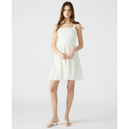 スティーブ マデン レディース ワンピース トップス Women's Embroidered Eyelet Smocked Dress Antique スティーブ マデン レディース ワンピース トップス Women's Embroidered Eyelet Smocked Dress Antique
