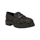 カルバンクライン レディース スリッポン・ローファー シューズ Women's Grant Lug Sole Penny Loafers Dark Leopar...