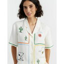 チンティアンドパーカー レディース カットソー トップス Women's Peanuts Vacation Shirt Cream