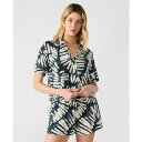 スティーブ マデン レディース カットソー トップス Women's Sandra Printed Button-Front Shirt Blk/Wht