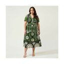 エステール レディース ワンピース トップス Ethereal Tile Print Dress Green tile
