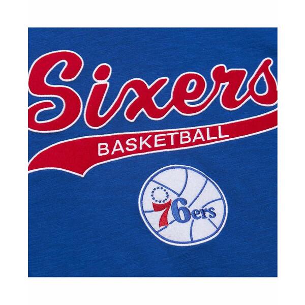 ミッチェル&ネス メンズ シャツ トップス Men's Royal Philadelphia 76ers Hardwood Classics Felt Applique Slub T-Shirt Royal