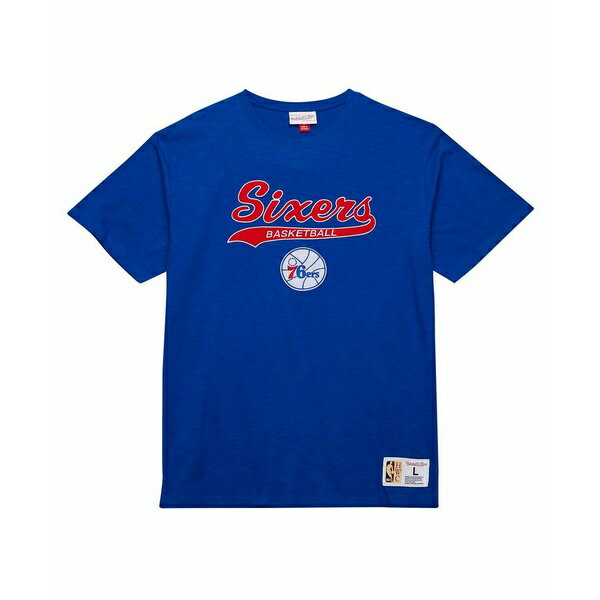 ミッチェル&ネス メンズ シャツ トップス Men's Royal Philadelphia 76ers Hardwood Classics Felt Applique Slub T-Shirt Royal