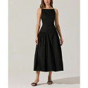 アストール レディース ワンピース トップス Women's Linen Drop-Waist Dress Black