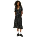 トミーヒルフィガー レディース ワンピース トップス Women's Floral-Print Picot-Trim Shirtdress Black Floral Aop