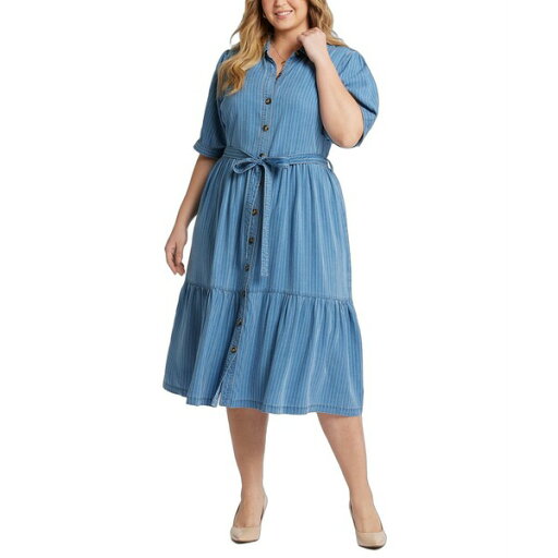 エヌワイディージェイ レディース ワンピース トップス Plus Size Kate Elbow Ruffle Sleeve Dress Light Marine エヌワイディージェイ レディース ワンピース トップス Plus Size Kate Elbow Ruffle Sleeve Dress Light Marine