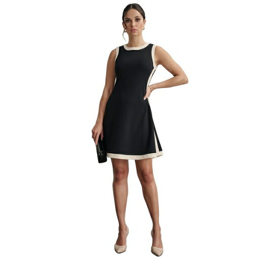 ダナ キャラン ニューヨーク レディース ワンピース トップス Women's Sleeveless Color Blocked Dress Black/Beige ダナ キャラン ニューヨーク レディース ワンピース トップス Women's Sleeveless Color Blocked Dress Black/Beige