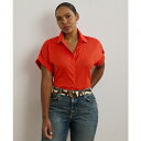 ラルフローレン レディース カットソー トップス Plus Size Relaxed-Fit Linen Short-Sleeve Shirt Bright V...