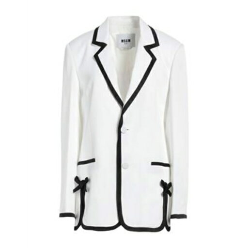 【送料無料】 エムエスジイエム レディース ジャケット&ブルゾン アウター Blazers White 【送料無料】 エムエスジイエム レディース ジャケット&ブルゾン アウター Blazers White