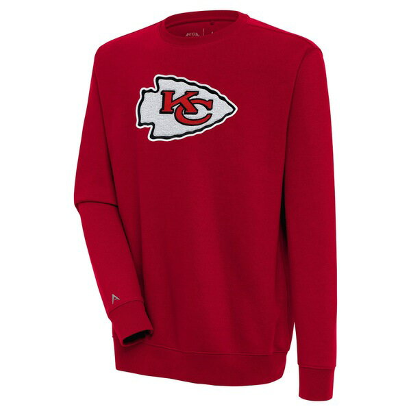 アンティグア メンズ パーカー・スウェットシャツ アウター Kansas City Chiefs Antigua Victory Crewneck Pullover Sweatshirt Red