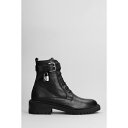 ヴィアローマ15 レディース ブーツ シューズ Combat Boots In Black Leather black