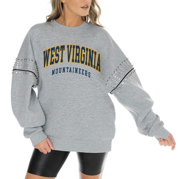 ゲームデイ レディース パーカー・スウェットシャツ アウター West Virginia Mountaineers Gameday Couture Women's Competitive Edge Oversized Fleece Pullover Sweatshirt Heather Gray