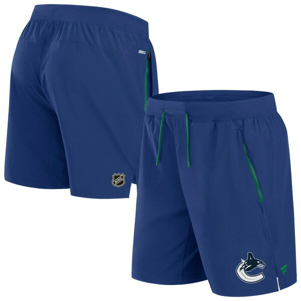 ファナティクス メンズ ハーフ＆ショーツ ボトムス Vancouver Canucks Fanatics Authentic Pro Rink Performance Shorts Blue