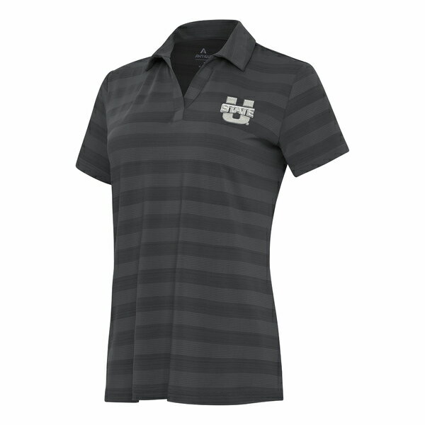 アンティグア レディース ポロシャツ トップス Utah State Aggies Antigua Women's Tunnel Polo Pewter