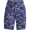 A_[A[}[ fB[X JWApc {gX Under Armour Women's 9h Links Printed Golf Shorts Sonar Blue/Baja Blue