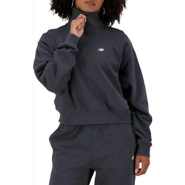 ニューバランス レディース パーカー・スウェットシャツ アウター New Balance Women's Athletics Remastered French Terry 1/4 Zip Blacktop