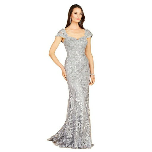 ララ レディース ワンピース トップス Women's Long Bell Sleeve V-Neck Beaded Gown Slate ララ レディース ワンピース トップス Women's Long Bell Sleeve V-Neck Beaded Gown Slate