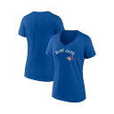 ファナティクス レディース Tシャツ トップス Women's Royal Toronto Blue Jays Team Lockup V-Neck T-shirt Royal(4)