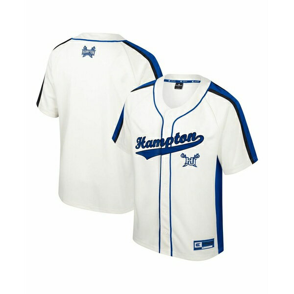 コロシアム メンズ シャツ トップス Men's Cream Distressed Hampton Pirates Ruth Button-Up Baseball Jersey Cream