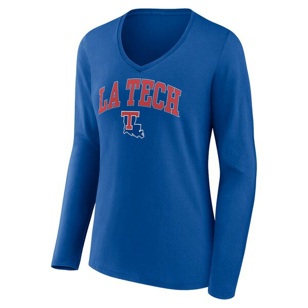 եʥƥ ǥ T ȥåץ Louisiana Tech Bulldogs Fanatics Branded Women's Campus Long Sleeve VNeck TShirt Royal