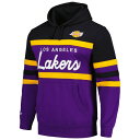 ~b`F&lX Y p[J[EXEFbgVc AE^[ Los Angeles Lakers Mitchell & Ness Head Coach Pullover Hoodie Purple/Black