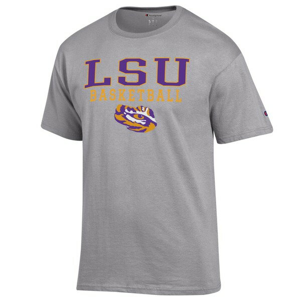 ԥ  T ȥåץ LSU Tigers Champion Basketball Stack TShirt Heather Gray