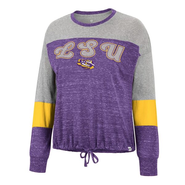  ǥ T ȥåץ LSU Tigers Colosseum Women's Joanna Tie Front Long Sleeve TShirt Purple