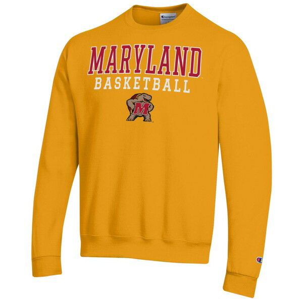 ԥ  ѡåȥ  Maryland Terrapins Champion Basketball Stack Pullover Crewneck Sweatshirt Gold