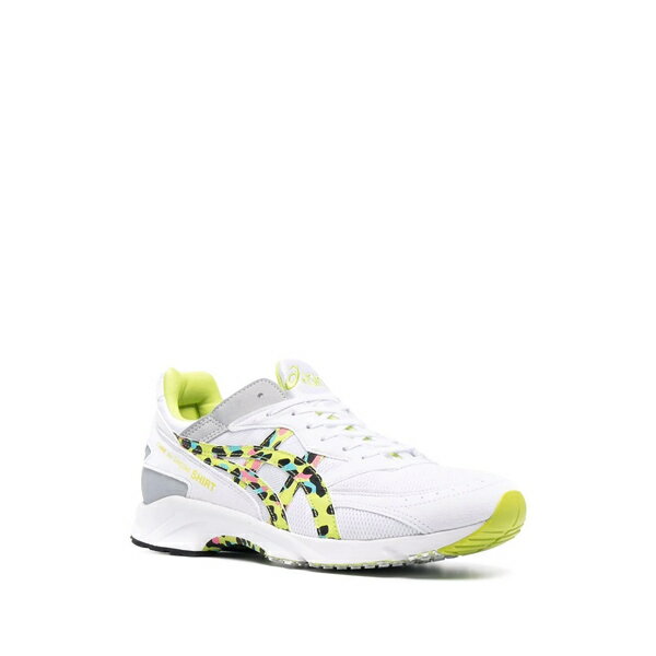 アシックス メンズ スニーカー シューズ カラーブロック パネルスニーカー white/lime green