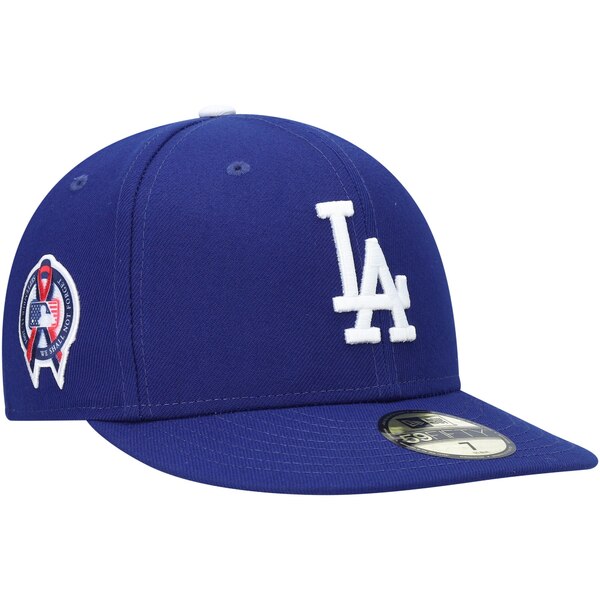 j[G Y Xq ANZT[ Los Angeles Dodgers New Era 9/11 Memorial Side Patch 59FIFTY Fitted Hat Royal