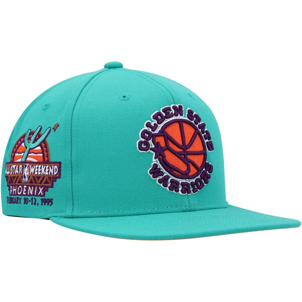 ミッチェル＆ネス ミッチェル&ネス メンズ 帽子 アクセサリー Golden State Warriors Mitchell & Ness Hardwood Classics 1995 NBA AllStar Weekend Desert Snapback Hat Turquoise