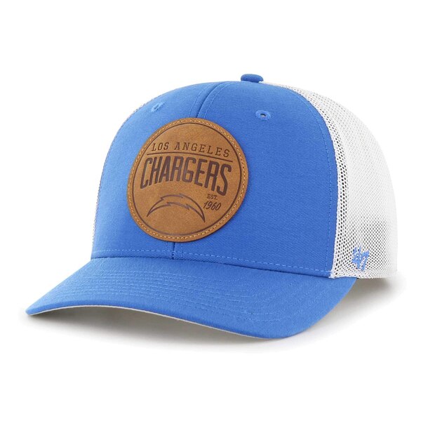 tH[eB[Zu Y Xq ANZT[ Los Angeles Chargers '47 Leather Head Flex Hat Powder Blue