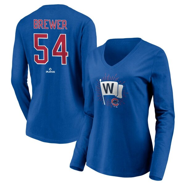 ファナティクス レディース Tシャツ トップス Chicago Cubs Fanatics Branded Women's Personalized Hometown Legend Long Sleeve VNeck TShirt Royal