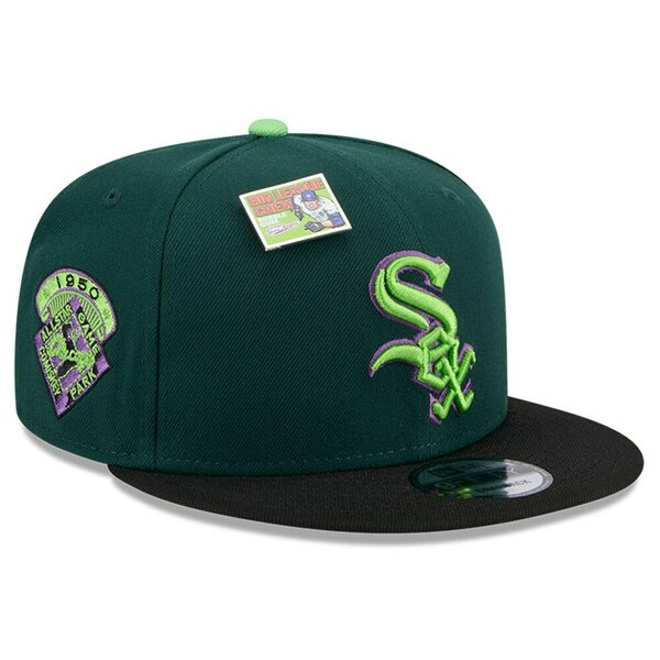 ニューエラ メンズ 帽子 アクセサリー Chicago White Sox New Era Sour Apple Big League Chew Flavor Pack 9FIFTY Snapback Hat Green/ Black