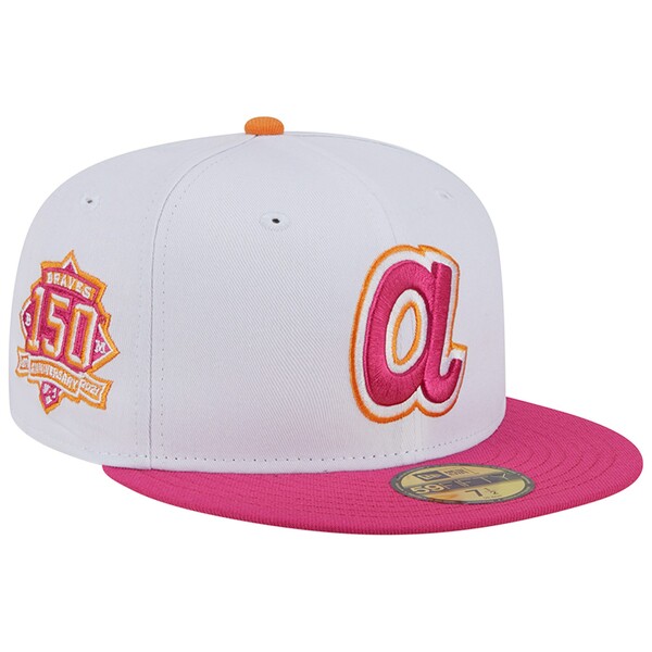 ˥塼  ˹ ꡼ Atlanta Braves New Era 150th Team Anniversary 59FIFTY Fitted Hat White/Pink