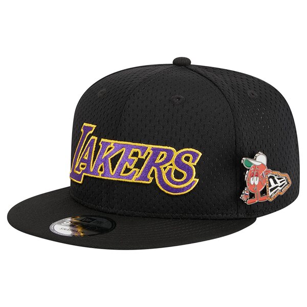 ニューエラ メンズ 帽子 アクセサリー Los Angeles Lakers New Era PostUp Pin Mesh 9FIFTY Snapback Hat Black